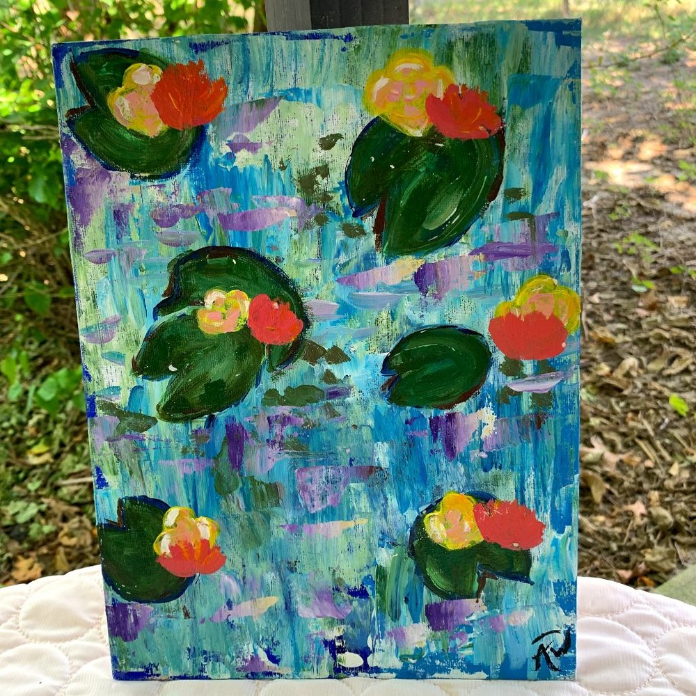 Original Hand-painted Art "Fiji Island" , Acrylic Painting on Flat Canvas, Wall